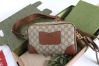 Gucci GG Emblem Small Crossbody Bag - Beige and Brown GG Canvas — Article 446