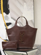 Saint Laurent Icare Smooth Leather Maxi Tote — Brown — Article 1221