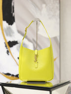 Saint Laurent Le 5 à 7 Supple Small Grained Leather Bag — Yellow — Article 1206