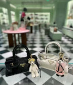 Prada Bonnie Mini Leather Bag - Black and White Assortment — Article 1337