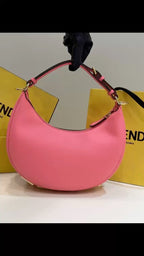 Fendi Fendigraphy Small Leather Hobo Bag - Bright Pink — Article 1506
