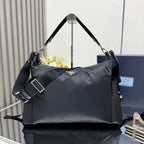Prada Explore Re-Nylon and Leather Shoulder Bag — Black — Article 1100