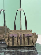 Prada Route Large Canvas and Leather Tote Bag - Forest Green — Article 1411