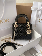 Dior Mini Lady Dior Bag - Black Patent Cannage Leather — Article 499