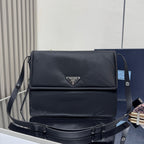 Prada Traveller Large Padded Re-Nylon Shoulder Bag — Black — Article 1012