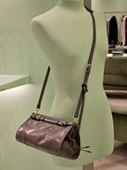 Prada Bonnie Small Leather Handbag - Dark Brown — Article 1340
