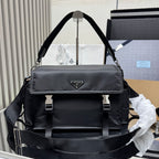 Prada Explore Re-Nylon and Leather Messenger Bag — Black — Article 1102