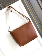 Loewe Large Cubi Crossbody Bag — Tan Smooth Calfskin / Jacquard Strap — Article 765