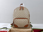 Gucci GG Emblem Medium Backpack - Beige and Brown Canvas — Article 239