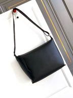 Loewe Large Cubi Crossbody Bag — Black Smooth Calfskin / Jacquard Strap — Article 764