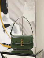 Saint Laurent Solferino Box Leather Shoulder Bag — Green — Article 1203