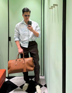 Prada Grained Leather Duffel Bag — Cognac — Article 1226