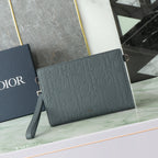Dior A5 Triangle Pouch - Deep Grey Dior Gravity Leather — Article 467