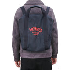 Hermes Groom Backpack — Navy / Red print — Article 691