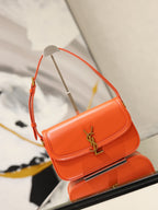 Saint Laurent Solferino Box Leather Shoulder Bag — Orange — Article 1204