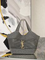 Saint Laurent Icare Maxi Raffia Tote — Grey — Article 1128