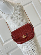 Chanel Croc-Effect Leather Flap Bag - Red — Article 300