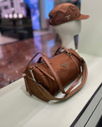 Prada Re-Nylon and Saffiano Bowling Bag — Brown — Article 1201