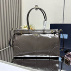 Prada Bonnie Large Leather Handbag - Pewter — Article 1343