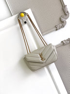 Saint Laurent Loulou Small Quilted Leather Shoulder Bag — Blanc Vintage — Article 1671