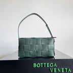 Bottega Veneta Brick Cassette Shoulder Bag — Dark Green — Article 1634