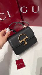Gucci Siena Small Top Handle Bag - Black Smooth Leather — Article 1690