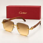 CR Double-Rim Amber Square Sunglasses