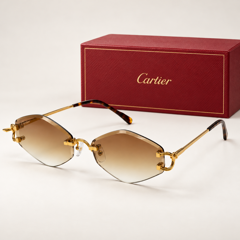 CR Signature C Butterfly Gradient Sunglasses — front-left view with brand box