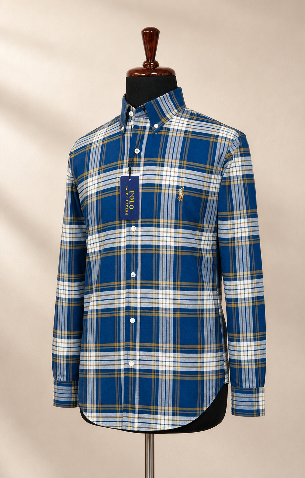 RL — Men’s Royal Blue Plaid Shirt — additional product detail view