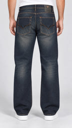 GS — Men’s Wide-Bottom Straight-Fit Jeans – Dark Indigo Charcoal