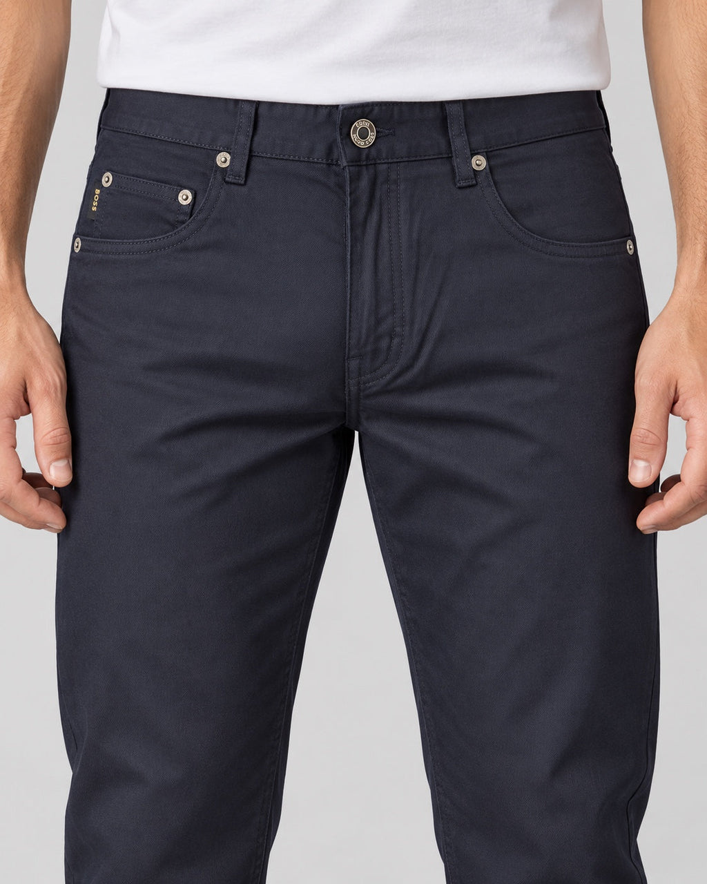 Men’s Five-Pocket Pants – Midnight Navy - front detail