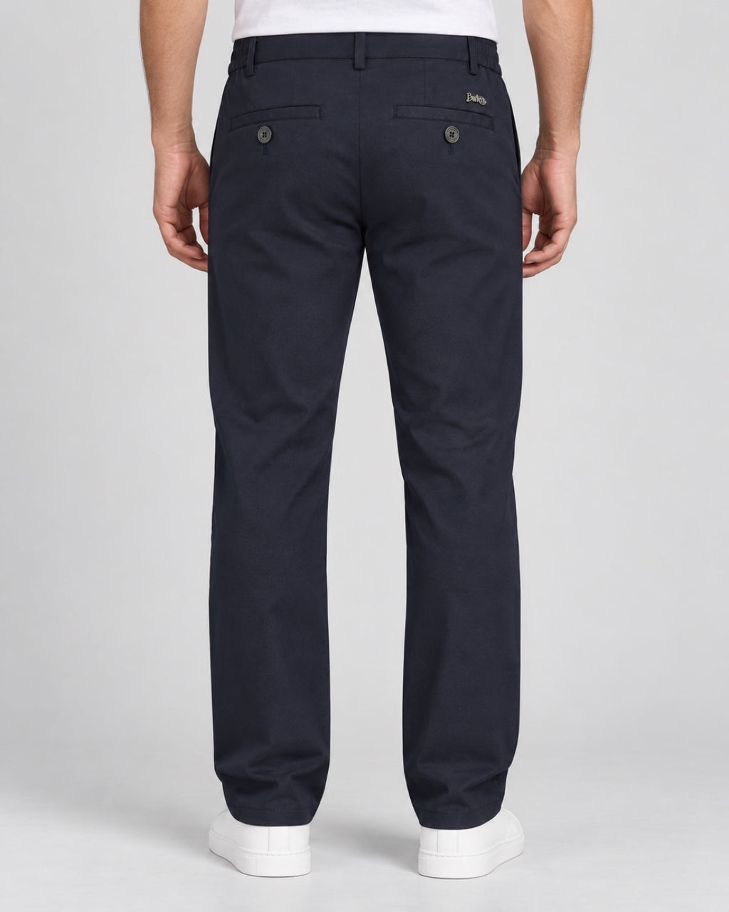 Men’s Side-Tab Tailored Trousers – Ink Navy - back view