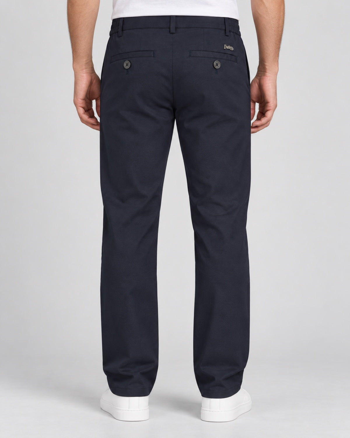 Men’s Side-Tab Tailored Trousers – Ink Navy - back view