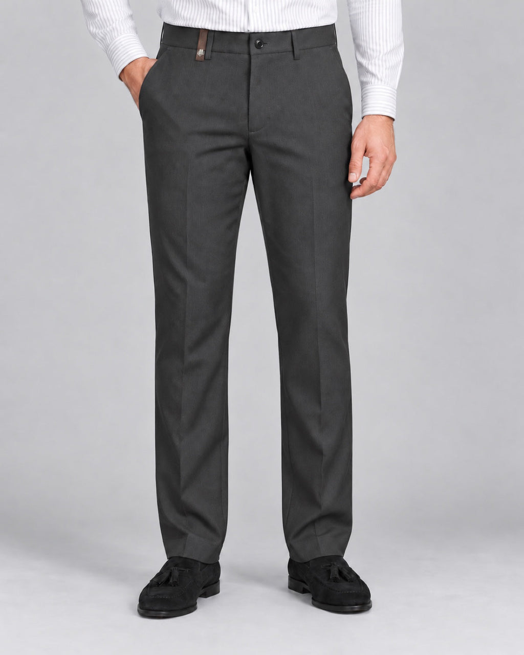 Men’s Dark Grey Formal Trousers - front view
