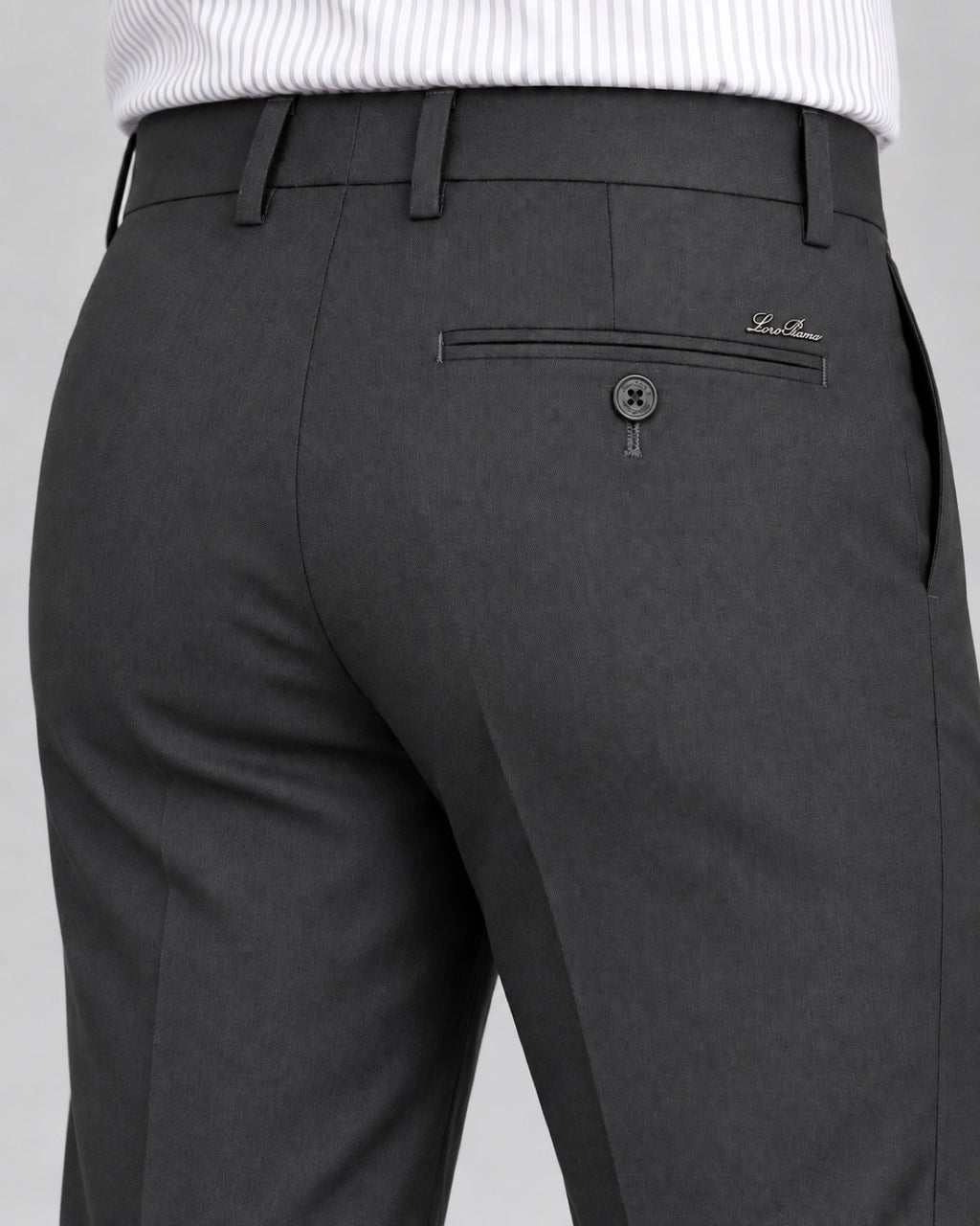 Men’s Dark Grey Formal Trousers - back detail