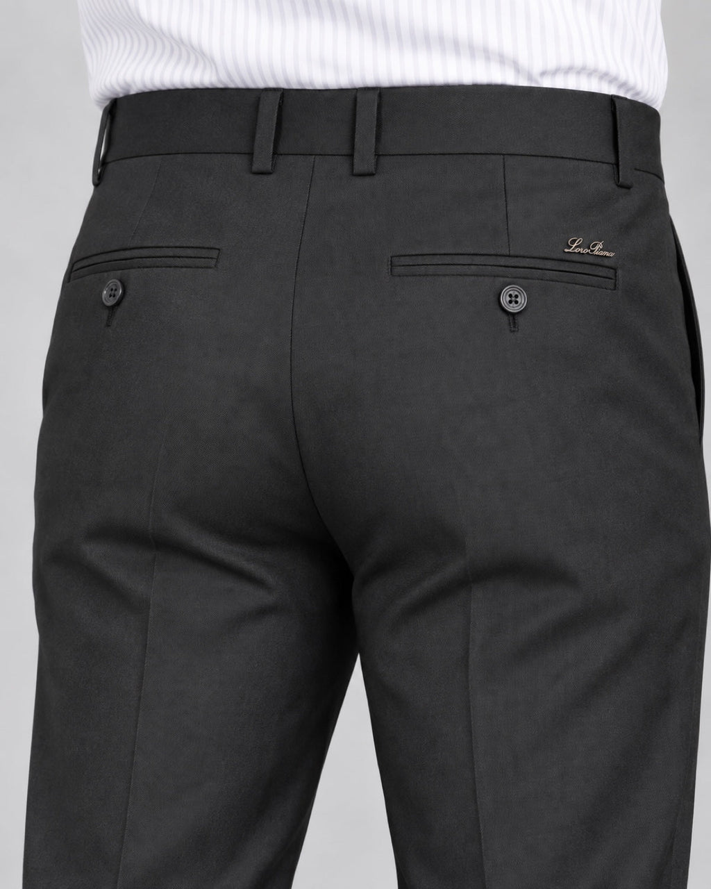 Men’s Graphite-Charcoal Formal Trousers - back detail