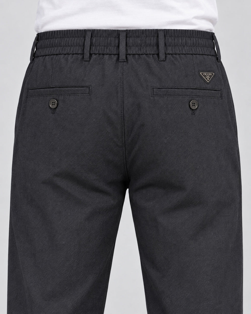 Men’s Deep-Charcoal Pleated Trousers - back detail