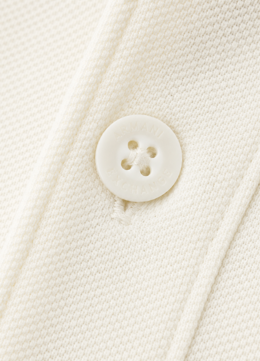 Men’s Cream Embossed-Logo Polo T-Shirt - view 5