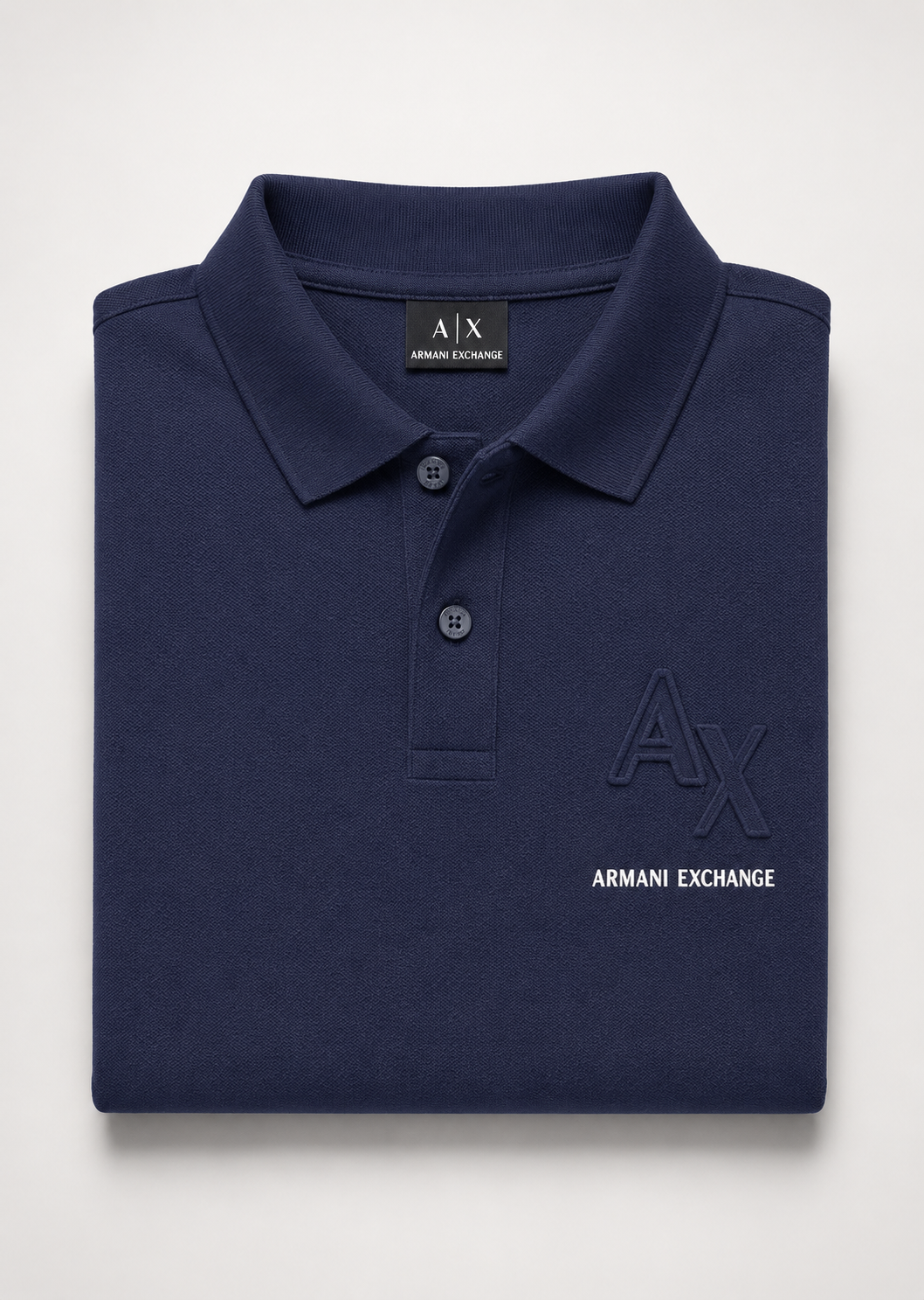 Men’s Navy Blue Embossed-Logo Polo T-Shirt - view 6