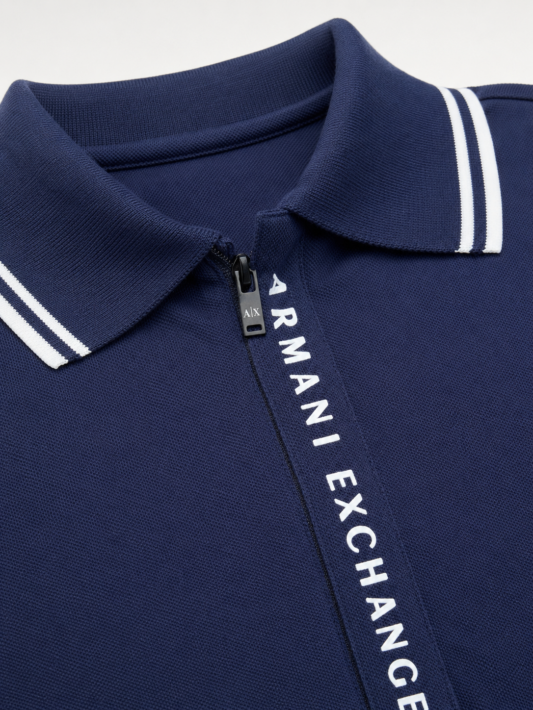 Men’s Navy Blue Zip-Placket Polo T-Shirt - view 4