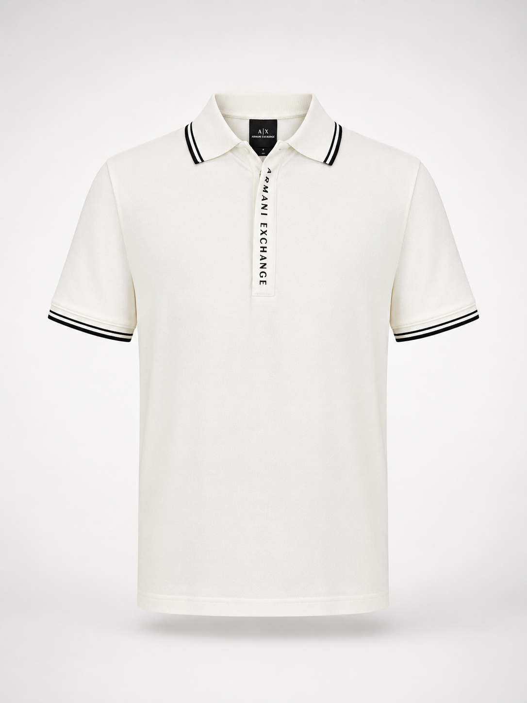 Men’s Off-White Zip-Placket Polo T-Shirt - front view