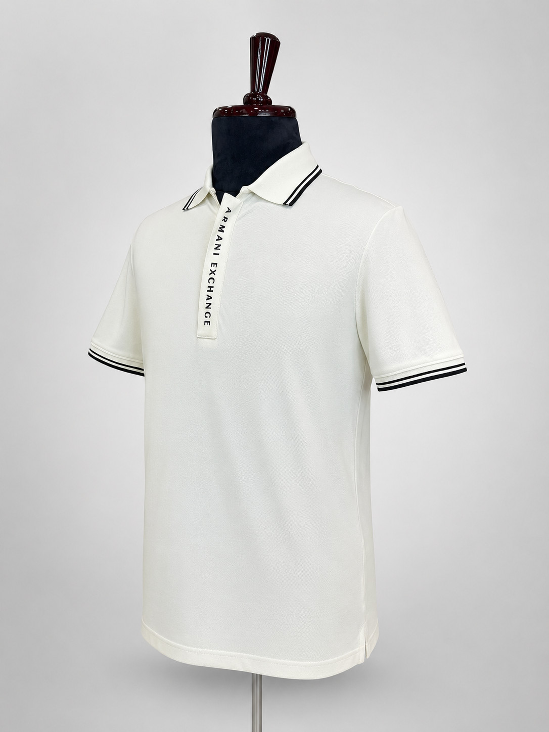 Men’s Off-White Zip-Placket Polo T-Shirt - view 2