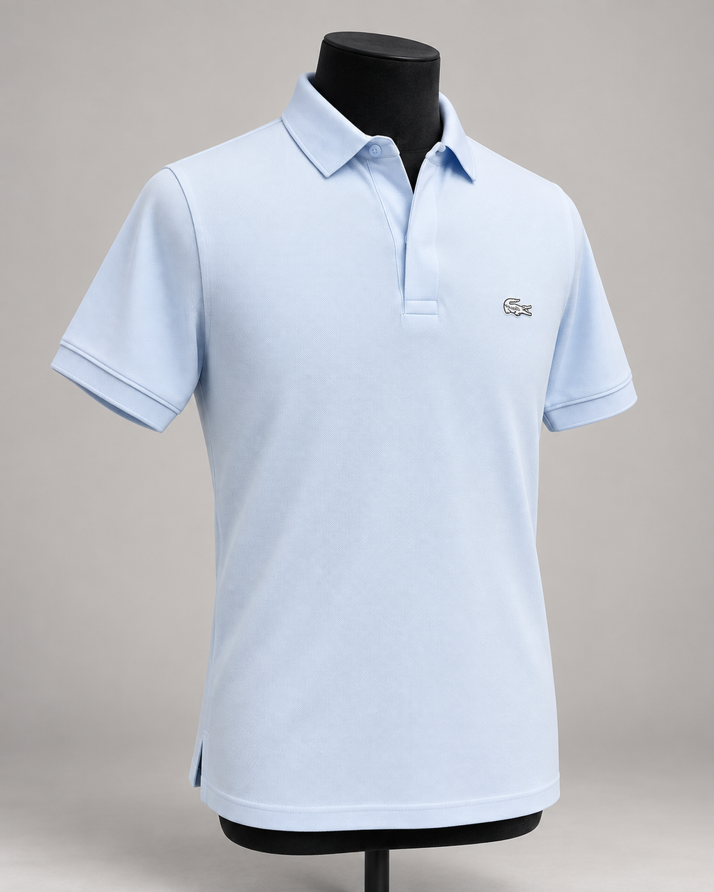 Ice-Blue Outlined-Croc Polo Shirt - view 3