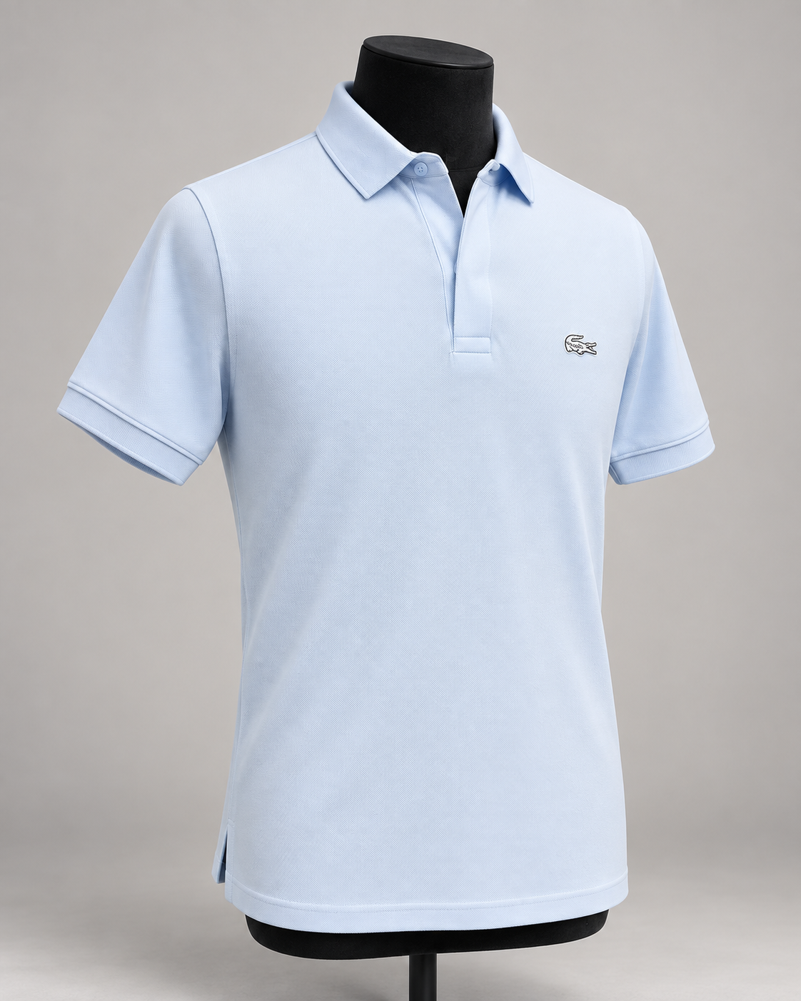 Ice-Blue Outlined-Croc Polo Shirt - view 3