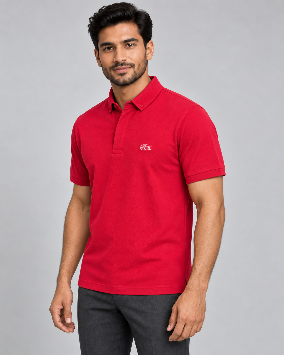Red Outlined-Croc Polo Shirt - view 2