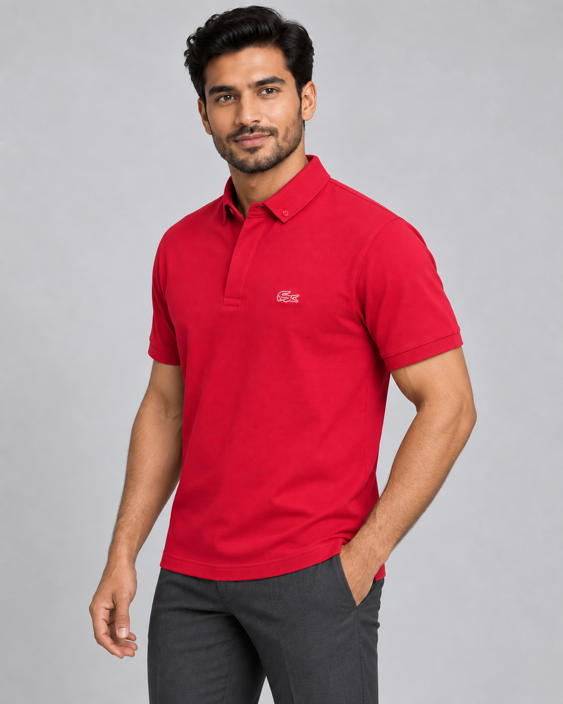 Red Outlined-Croc Polo Shirt - view 4