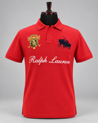 RL — Red Three-Logo Polo Shirt