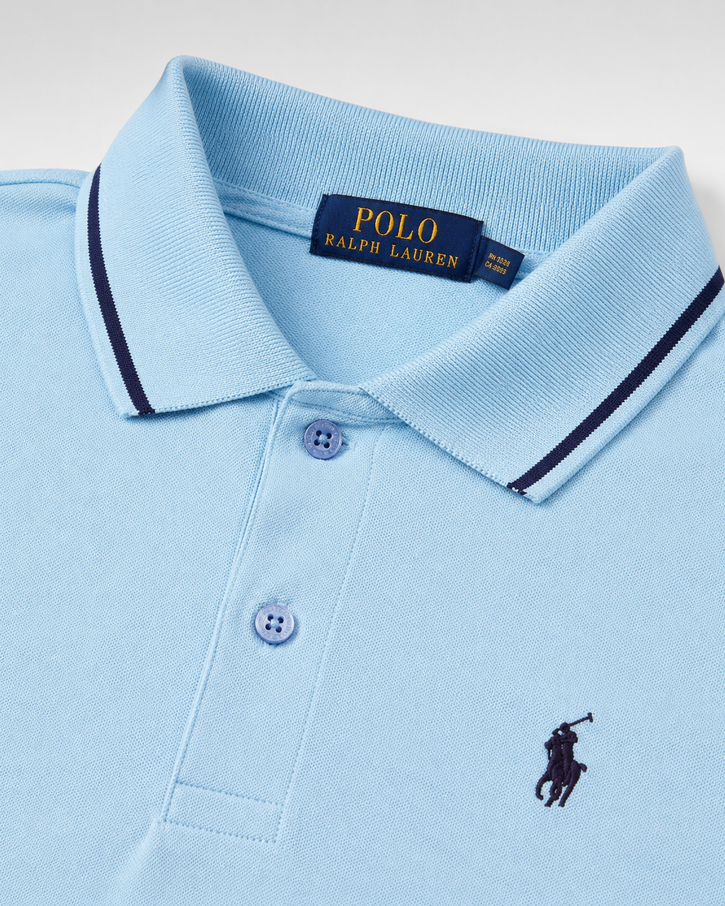 Men’s Sky Blue Tipped-Collar Polo T-Shirt - view 4