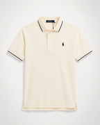 RL — Men’s Cream Contrast-Trim Polo T-Shirt