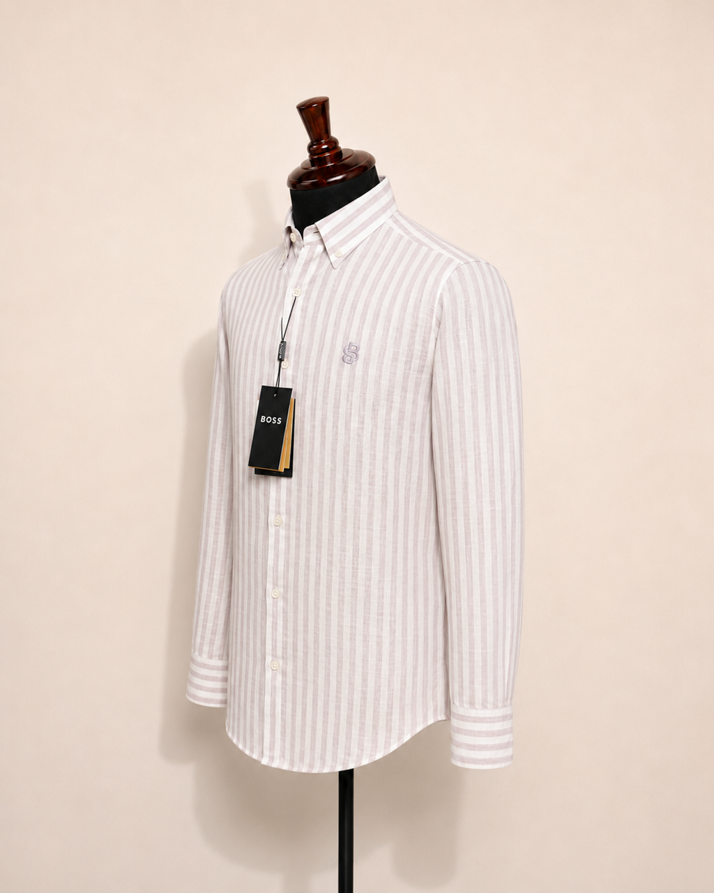 Men’s Blush Pink Striped Shirt - view 2